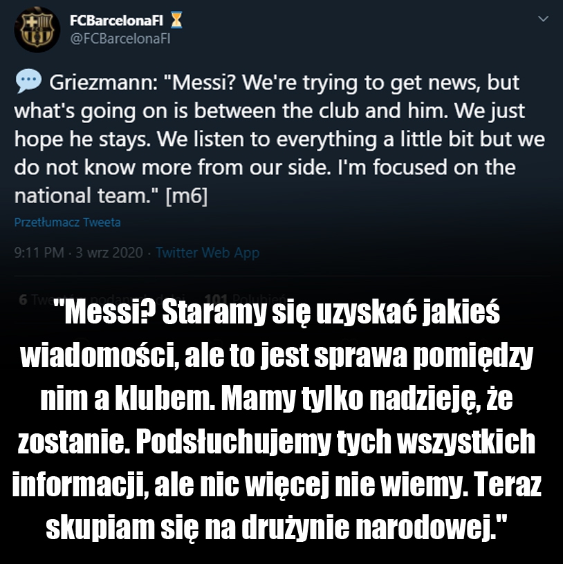 Griezmann ZABRAŁ GŁOS ws. sytuacji Messiego!